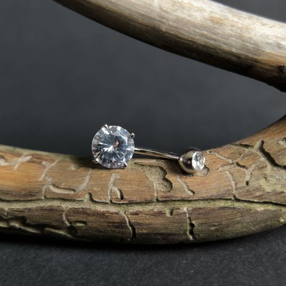 Серебряный пирсинг с фианитами