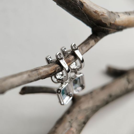 Silver earrings with mystic topaz 3.175ct