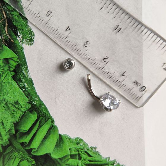 Серебряный пирсинг с фианитами