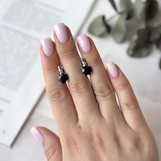 Серебряные серьги с сапфиром 5.008ct