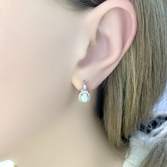 Серебряные серьги с опалом 0.325ct