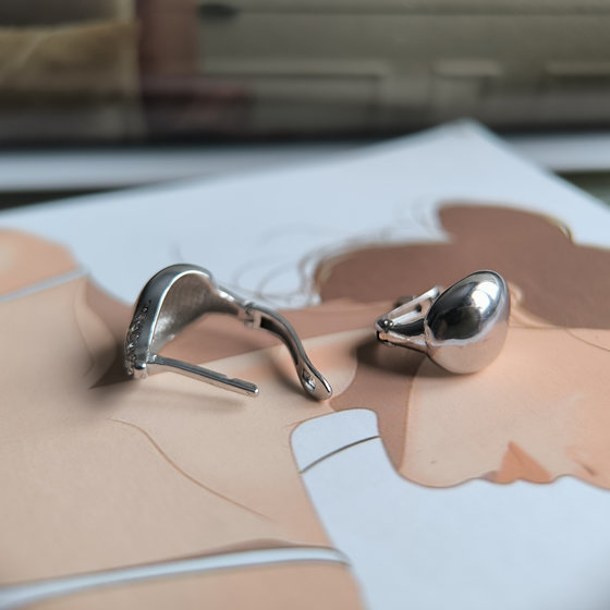 Серебряные серьги с фианитами 0.28ct