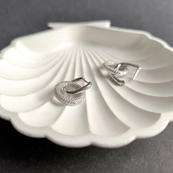 Silver Earrings with Fianites