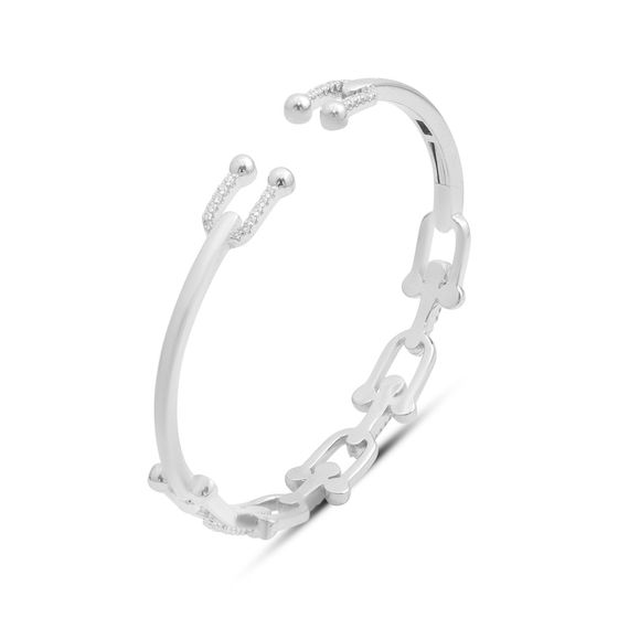 Silver bracelet with phianites