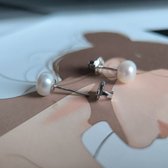 Серебряные серьги с жемчугом
