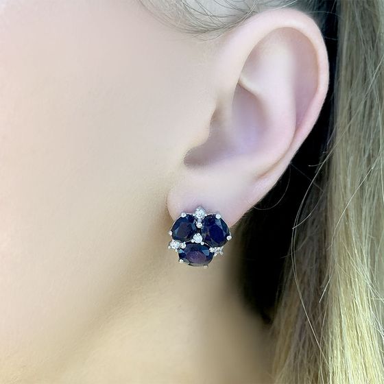 Серебряные серьги с сапфиром 8.813ct