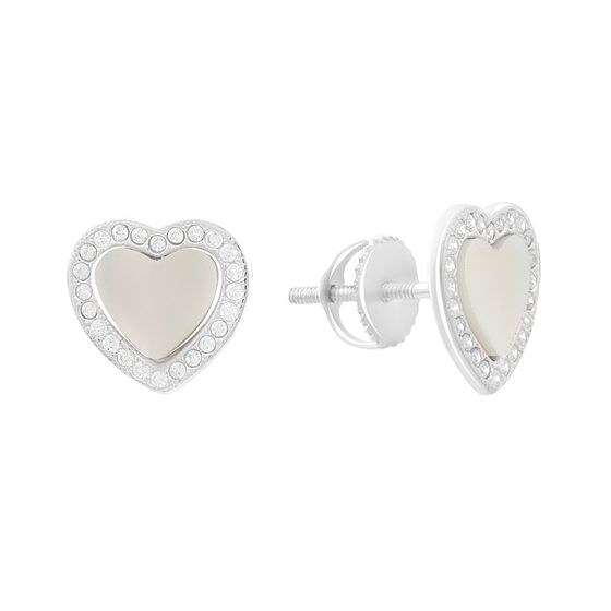 Silver earrings with mother-of-pearl