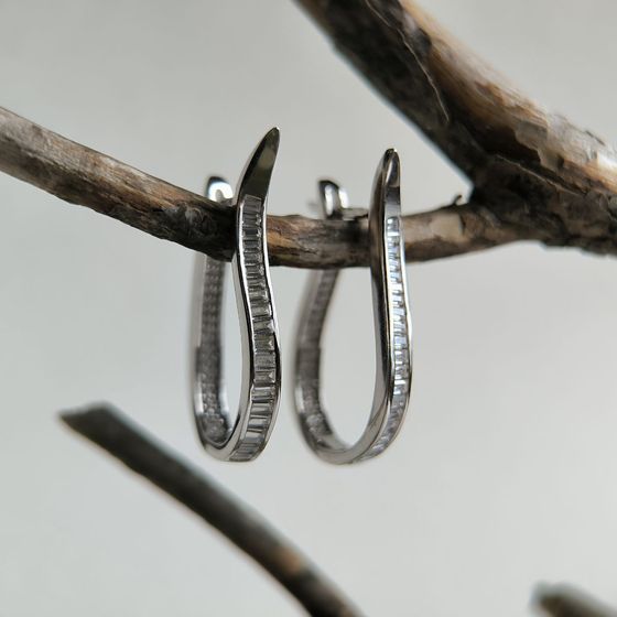 Silver Earrings with Fianites