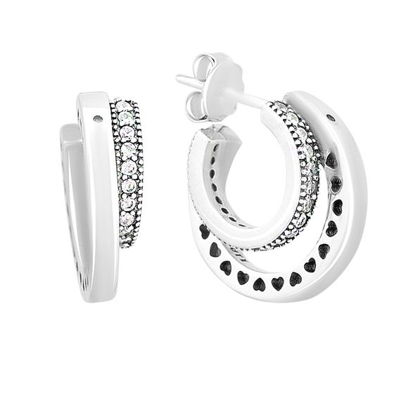 Silver Earrings with Fianites