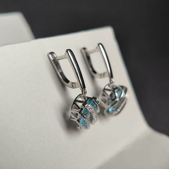 Срібні сережки з топазом 11.96ct