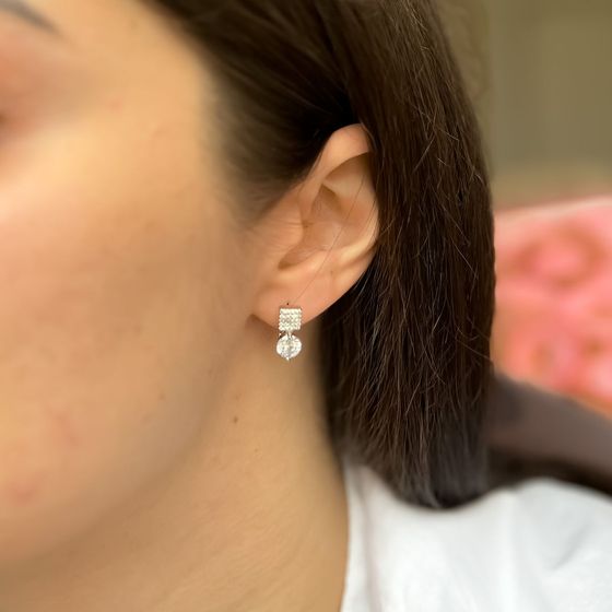 Silver Earrings with Fianites