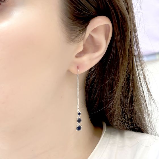 Срібні сережки з сапфіром 2.383ct