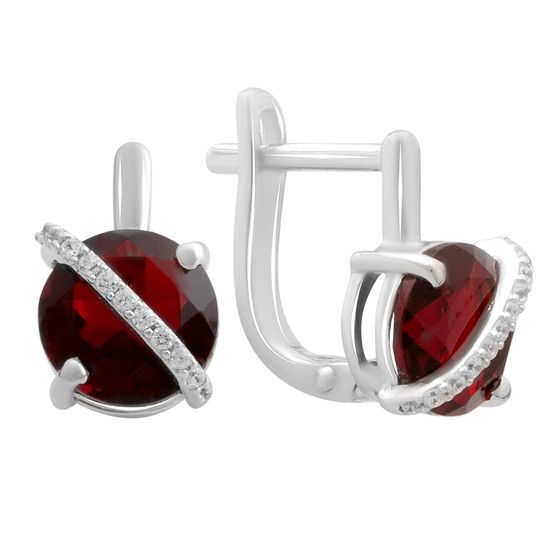 Срібні сережки з гранатом 3.331ct