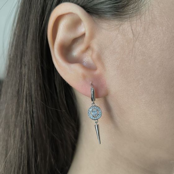 Серебряные серьги с фианитами