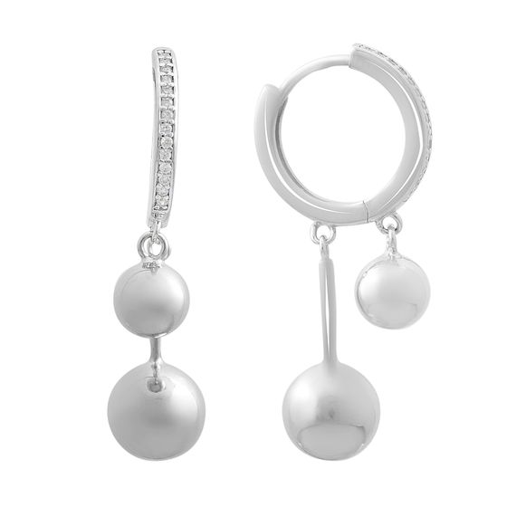 Silver Earrings with Fianites