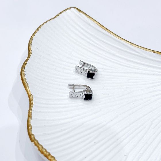 Срібні сережки з сапфіром 1.608ct