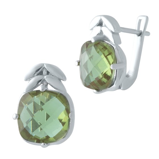 Серебряные серьги с султанитом 7.337ct