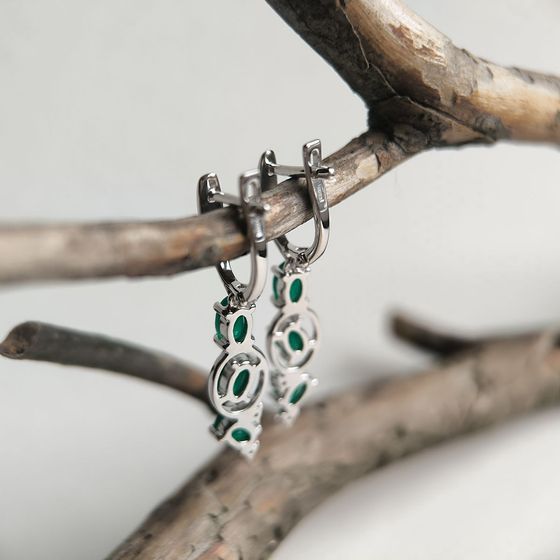 Серебряные серьги с агатом 2.76ct