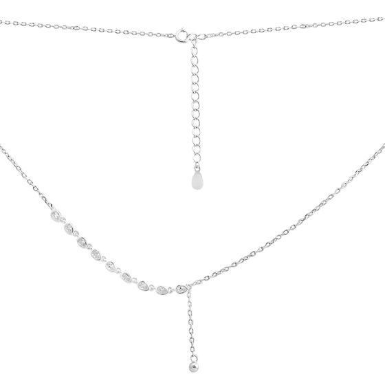 Silver necklace with cubic zirconia