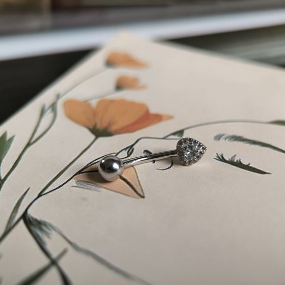 Серебряный пирсинг с фианитами