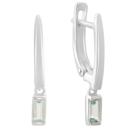 Silver earrings with a 0.738-carat topaz