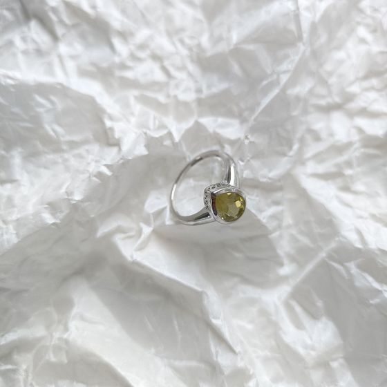 Срібна каблучка із зеленим кварцом 1.735ct
