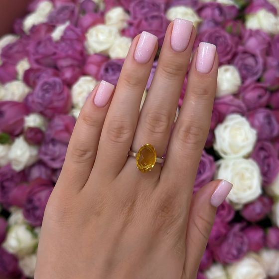 Серебряное кольцо с цитрином nano 4.806ct