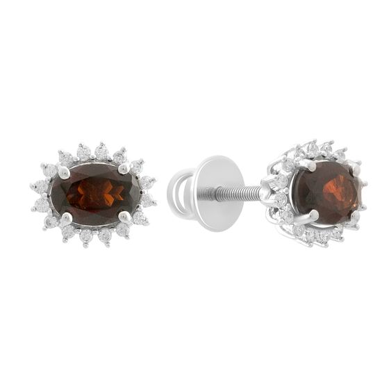Серебряные серьги с гранатом 2.172ct
