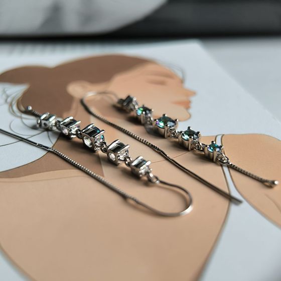 Silver earrings with mystic topaz 2.28ct