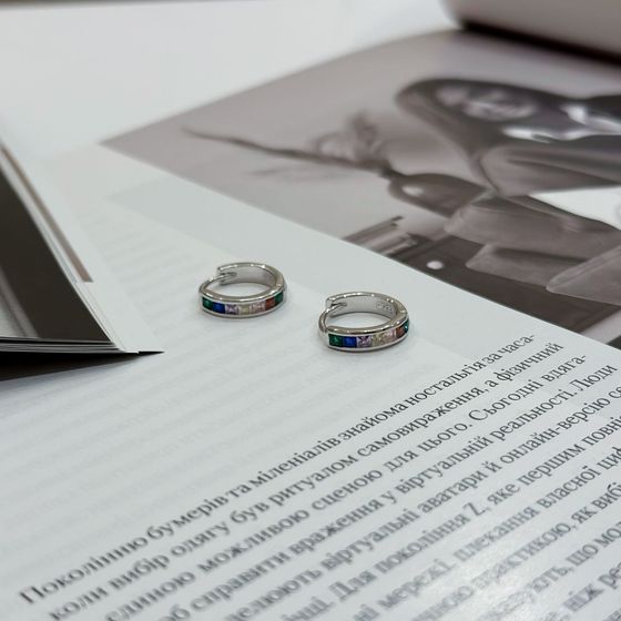 Серебряные серьги с фианитами