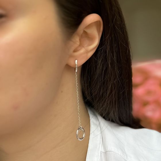 Silver earrings without stones