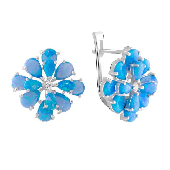 Silver earrings with opal