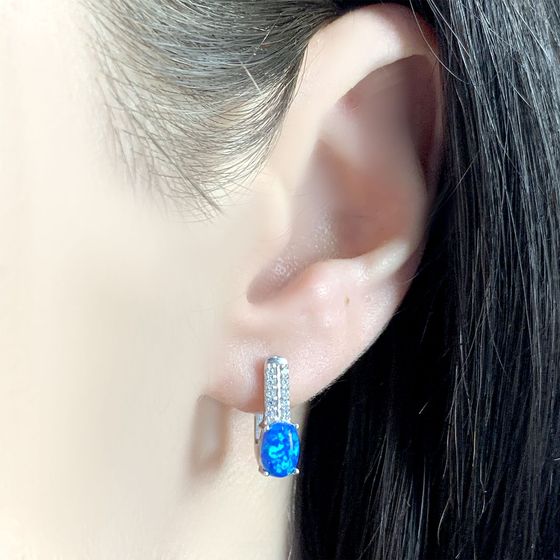 Серебряные серьги с опалом 0.883ct