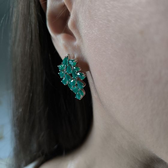 Серебряные серьги с агатом 5.675ct