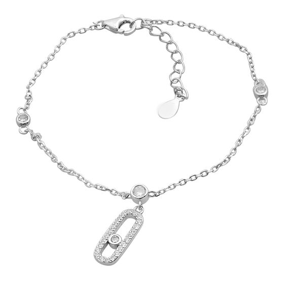 Silver bracelet with cubic zirconia