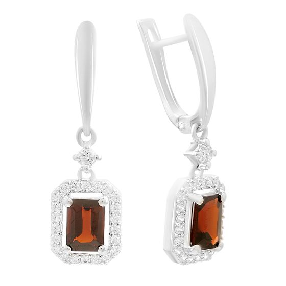 Серебряные серьги с гранатом 3.251ct