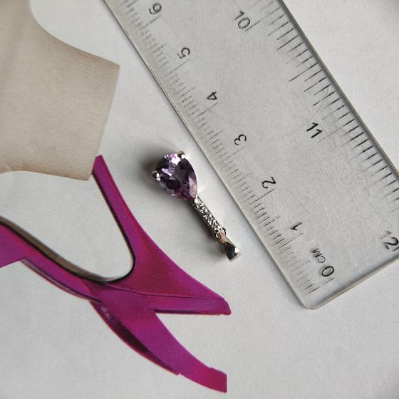 Серебряная подвеска с аметистом 1.81ct