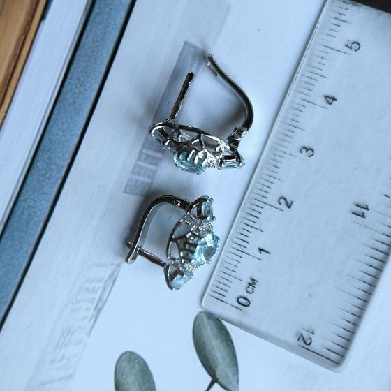 Срібні сережки з топазом 4.108ct