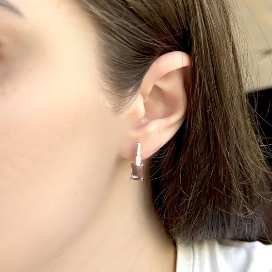 Срібні сережки з султанітом 3.233ct
