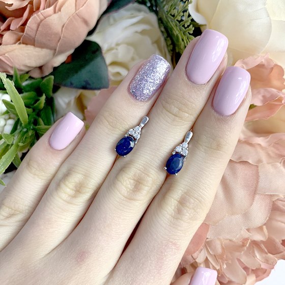 Серебряные серьги с сапфиром 2.405ct