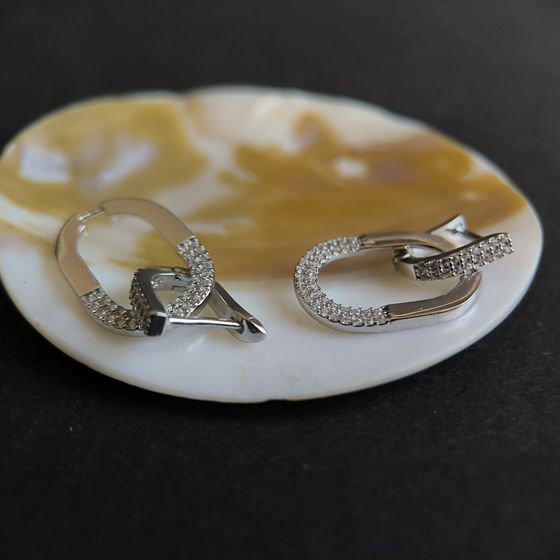 Silver Earrings with Fianites