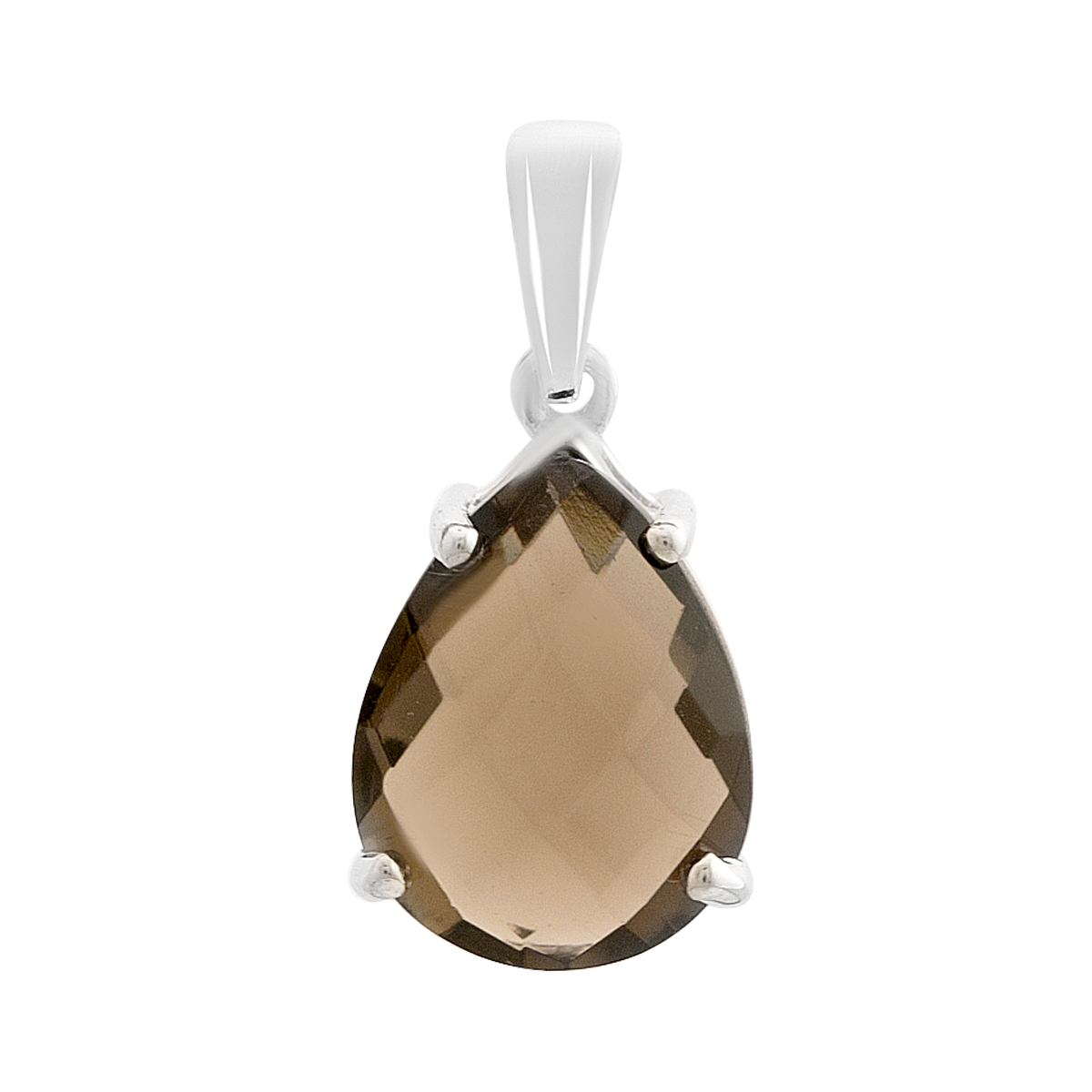 Серебряная подвеска с раухтопазом (дымчатым кварцем) 3ct