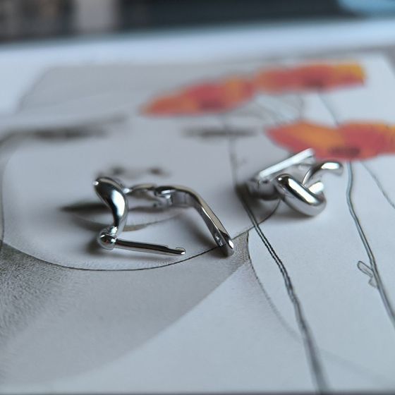 Silver earrings without stones