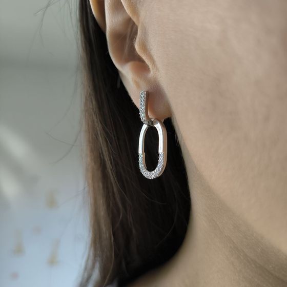 Silver Earrings with Fianites
