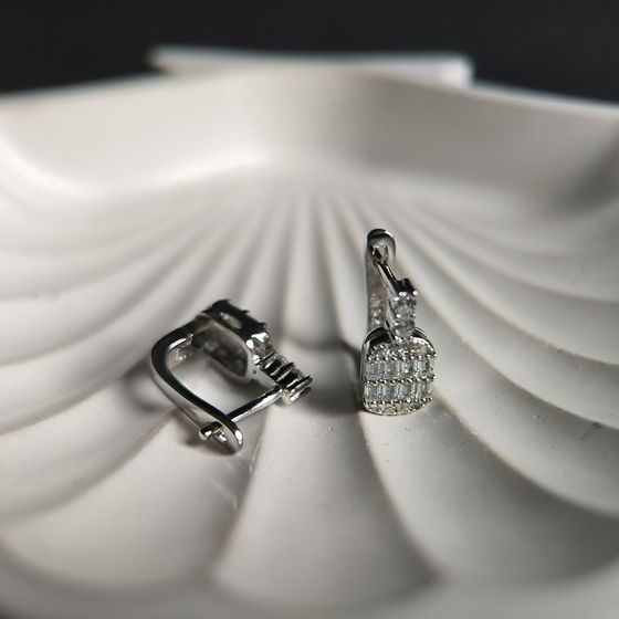 Silver Earrings with Fianites