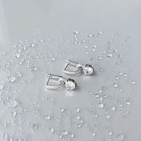 Silver Earrings with Fianites