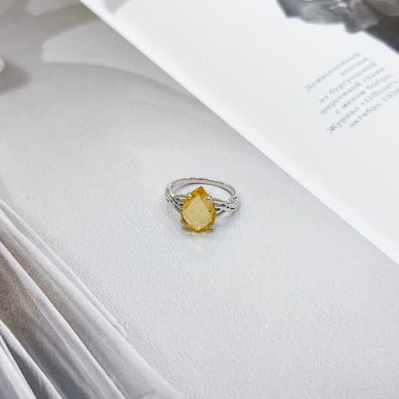 Серебряное кольцо с цитрином nano 3.526ct