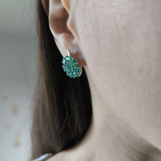 Серебряные серьги с агатом 4.27ct