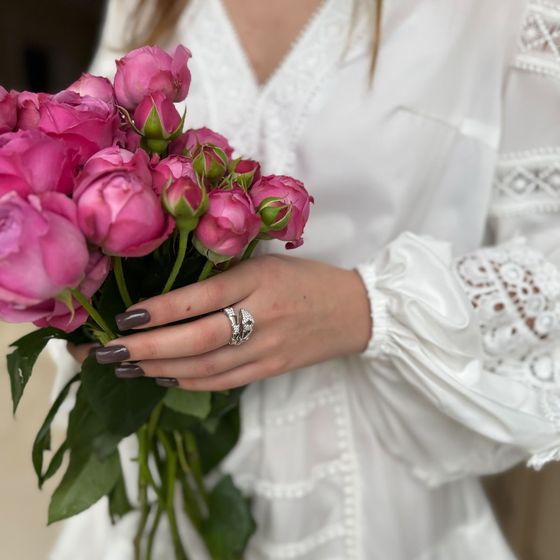 Silver Ring with Fianites