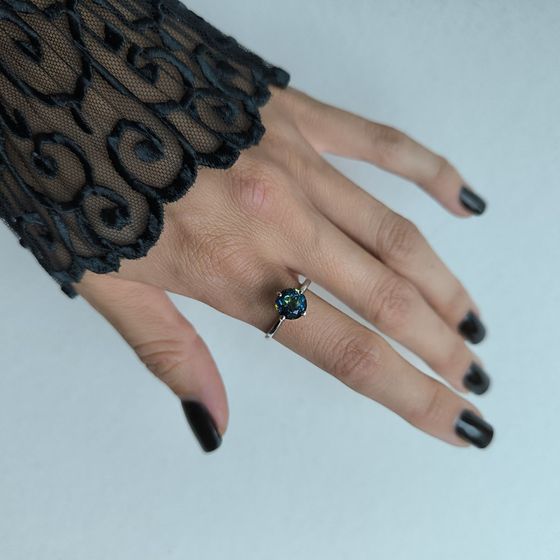 Silver ring with mystic topaz 1.95ct